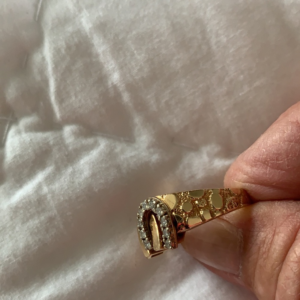 14 K GOLD  DOUBLE HORSESHOE RING - Picture 9 of 17